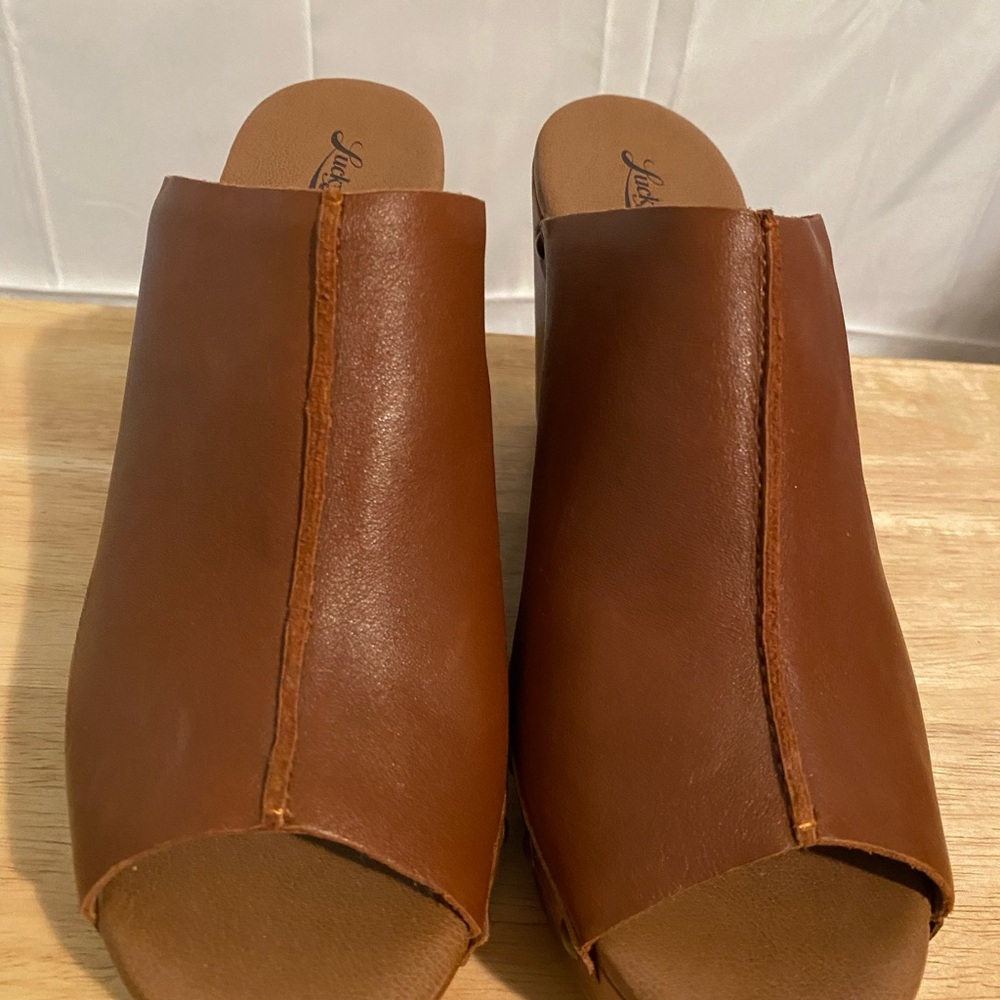 Brown Leather Women's Mules